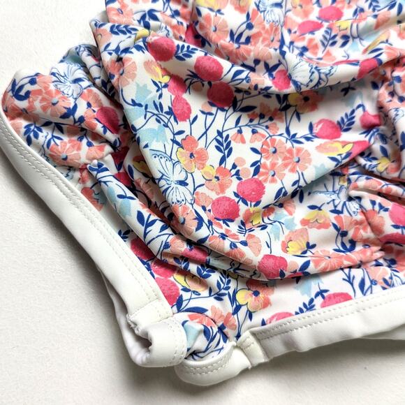 Janie and Jack Swimsuit Baby Girls Size 6-12m Pink Floral One Shoulder Ruffle - Picture 3 of 7